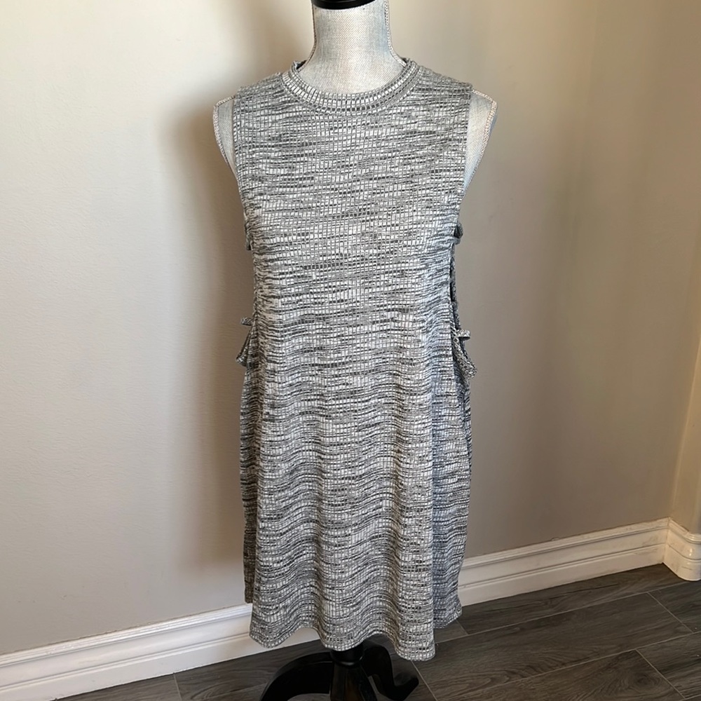 Lucy Love heather gray midi dress with slits in the sides